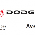 2008 Dodge Avenger handbook user's guide